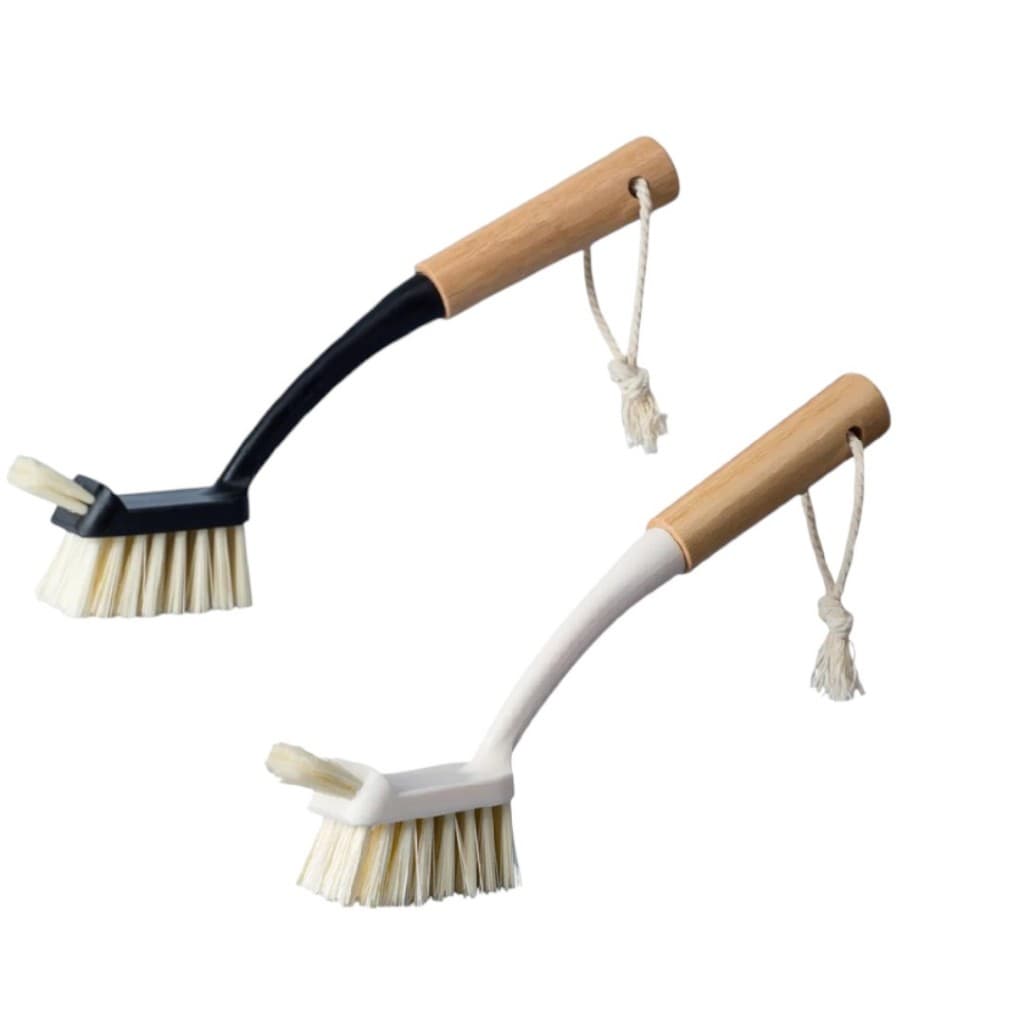 Escova De Limpeza Duo Com Cabo De Bambu - Oikos - Lavanderia, Banheiro, Cozinha