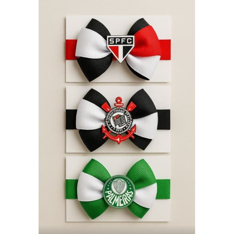 Faixa de Cabelo De Time Com Aplique Laço para Bebe De Faixa de Seda Time Corinthians Palmeiras São Paulo
