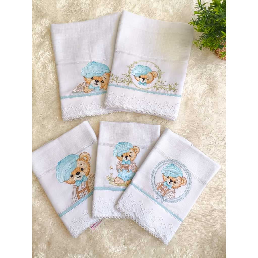 Kit de Fraldas de boca e ombro - escolha o seu bordado pelo chat
