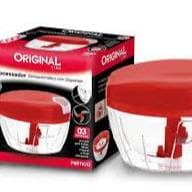 Mini Processador Alimentos Manual 3 Lâminas Vermelho