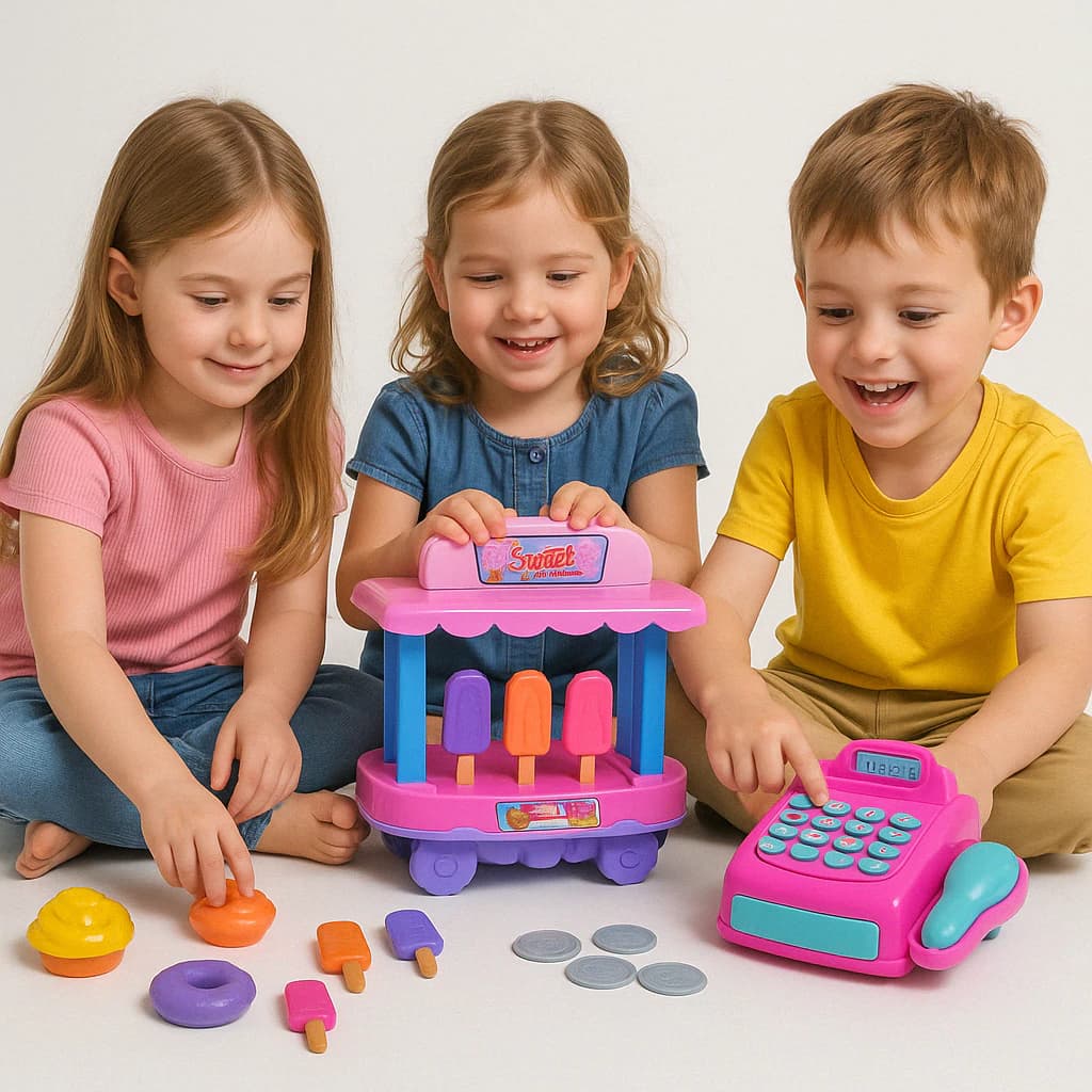 Caixa Registradora Fabrica Sorveteria Infantil Brinquedo Boneca Casinha Barbie Comidinha Presente