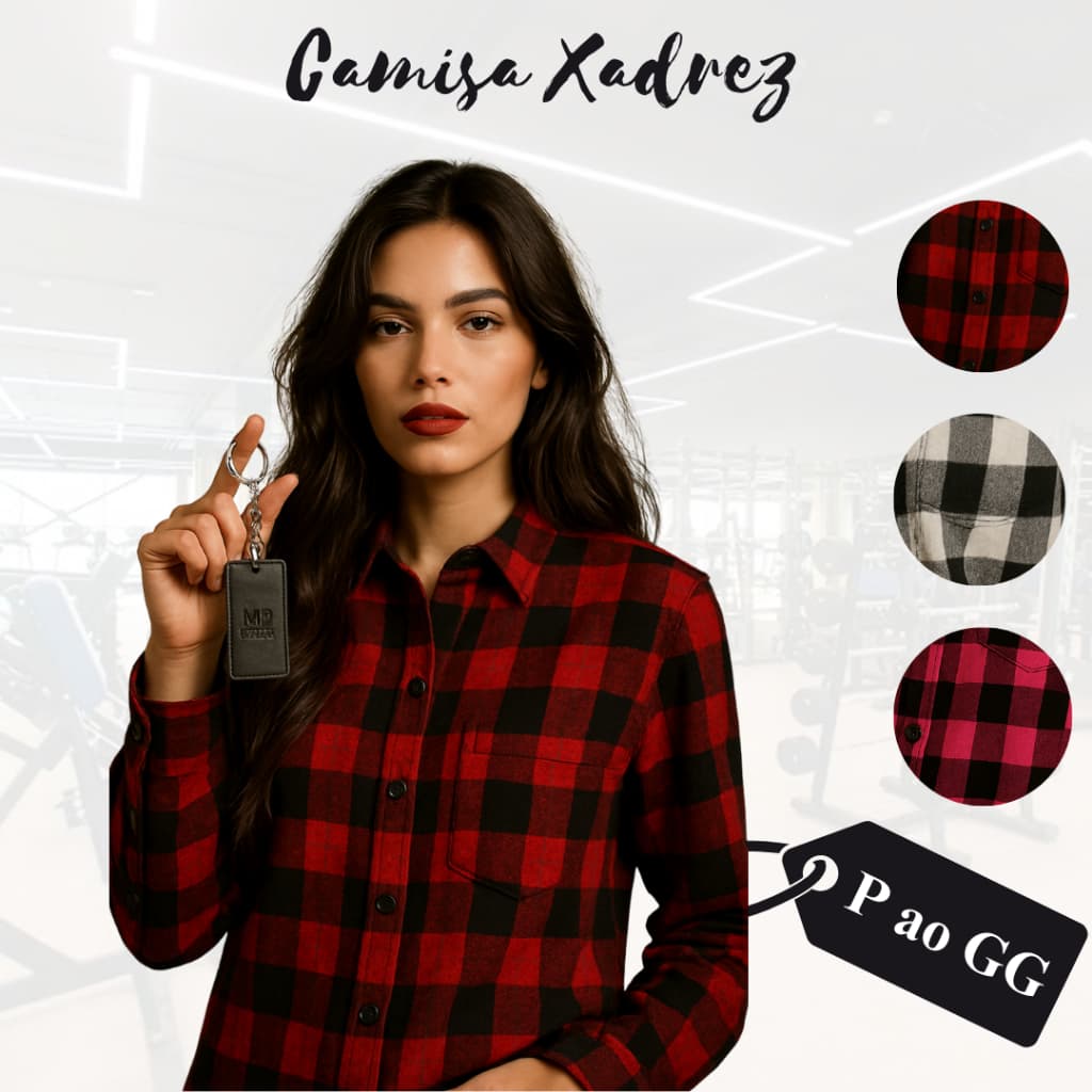 Camisa Xadrez Feminina Flanelada Feminino Flanela Blusa Sem Capuz
