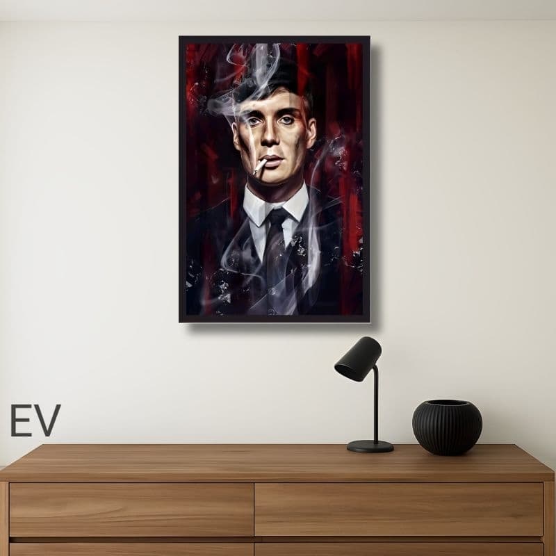 Quadro decorativo Thommy Shelby de Peaky Blinders, série famosa