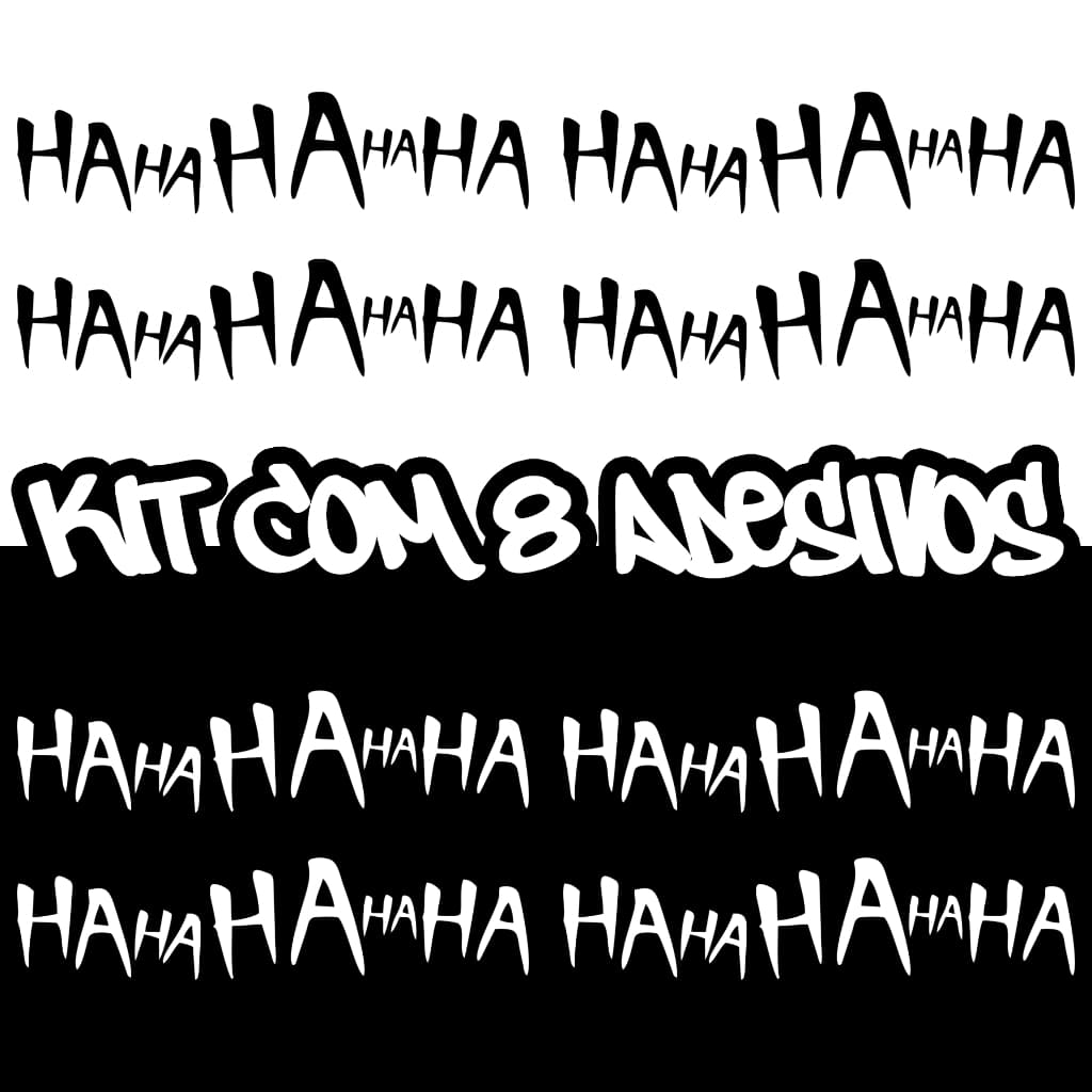 Adesivos HaHaHa Coringa KIT com 8 unidades Moto Carro Capacete Caminhão