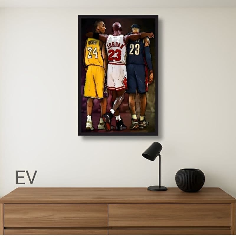 Quadro decorativo de jogadores de basquetebol Unidos pelo esporte