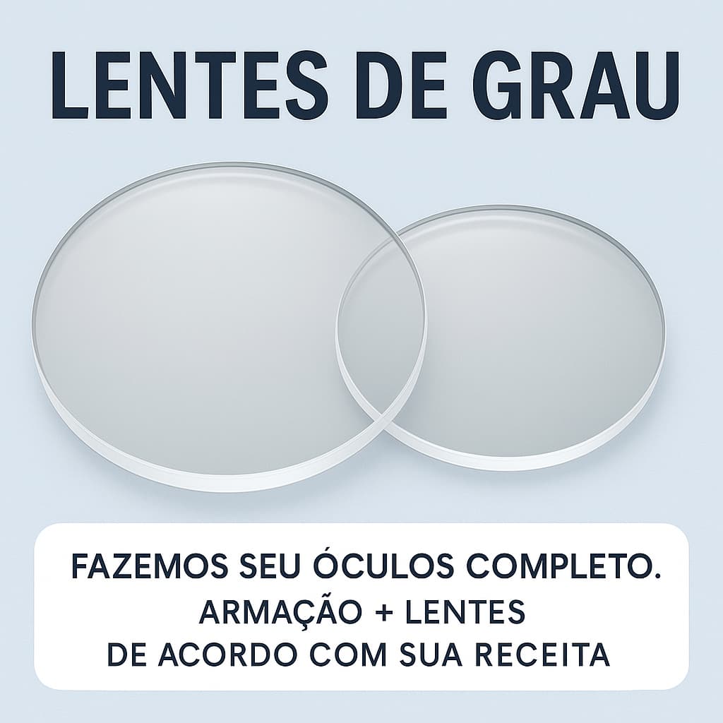 Lentes de Grau Personalizadas Anti Reflexo e Anti Luz Azul Miopia Astigmatismo Hipermetropia