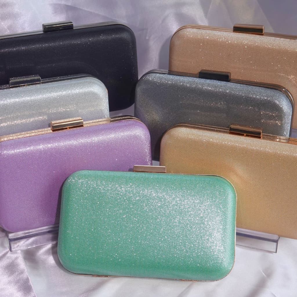 Bolsa Feminina Festa Casamento Clutch com Brilho Tiracolo para Jantar 168-173