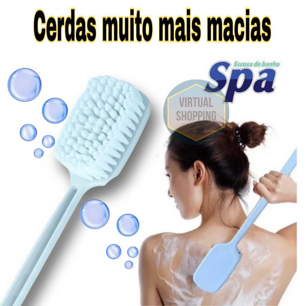 Escova de banho costas Escovão de banho Escova de banho com cabo longo e cerdas bem macias