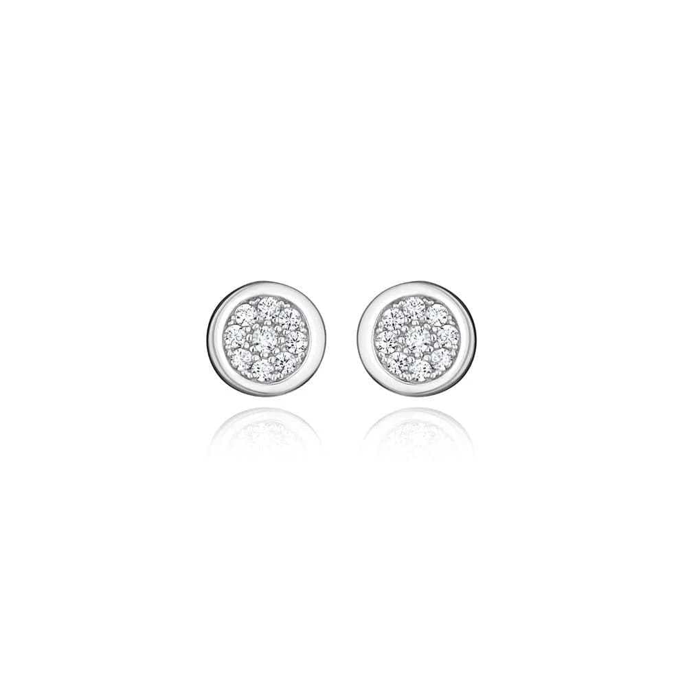 Brinco Redondo Cravejado com Zircônias Unissex Estilo Elegância Moda Presente