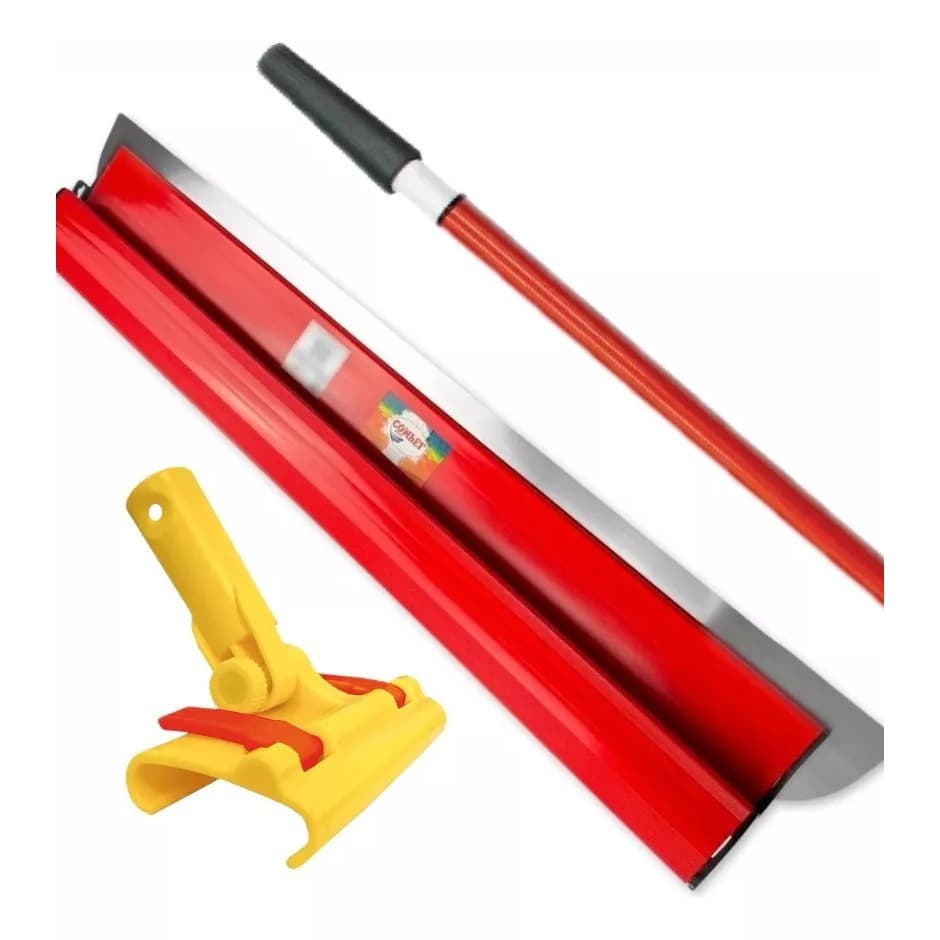 Desempenadeira Aço Inox  Inox 60cm, suporte e cabo extensor 2 metros Massa Corrida