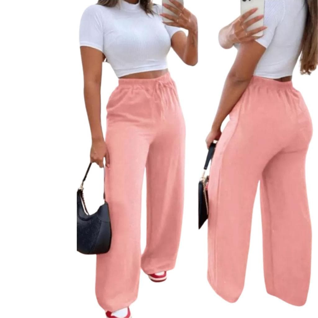 Calça Pantalona De Amarrar Duna Elastex Na Cintura Premium