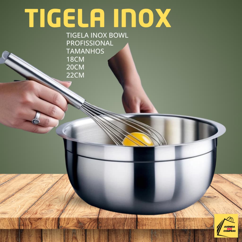 Tigela Inox Bowl Multiuso Profissional