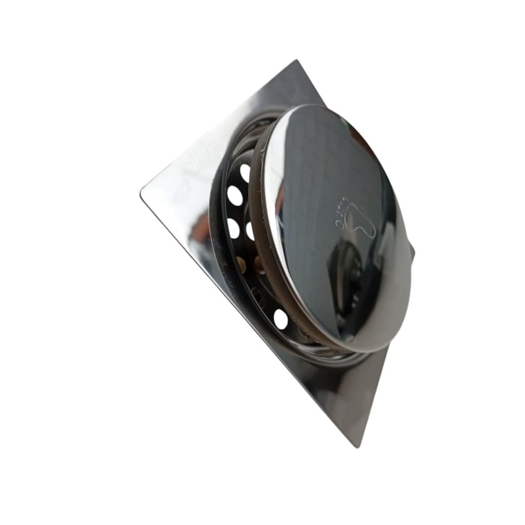 Ralo Click Inteligente Quadrado de Inox Cromado