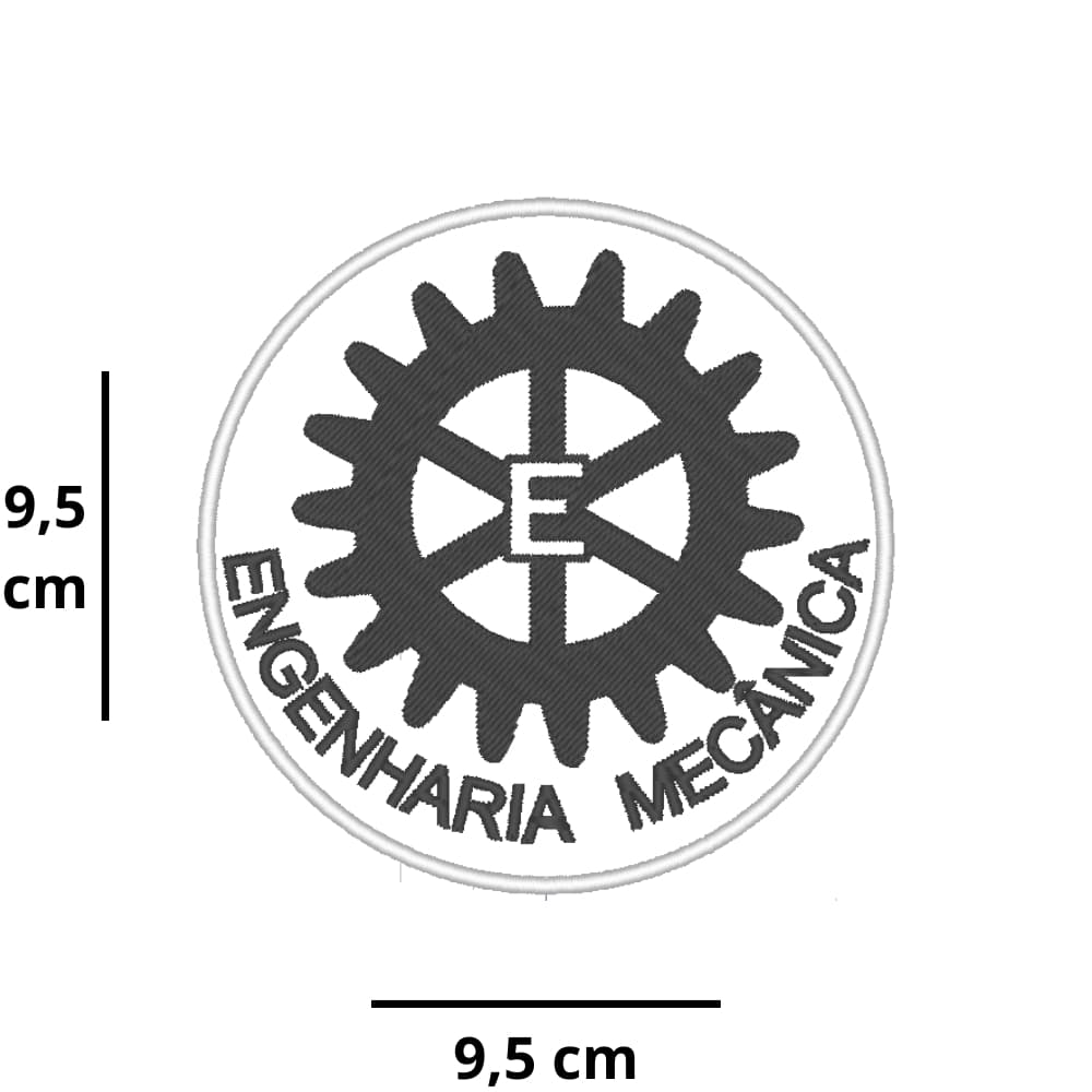 Patch Bordado Engenharia Mecanica Logo Profissão Aplique fácil envio imediato