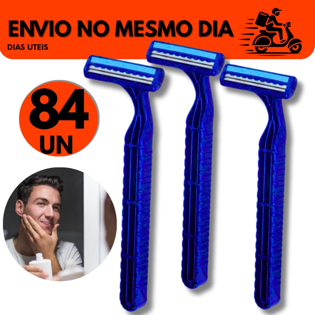 Kit 84 Un Prestobarba Aparelho de Barbear 3 Lâminas Com Fita Lubrificante Kit Com 84 Barbeadores Descartáveis
