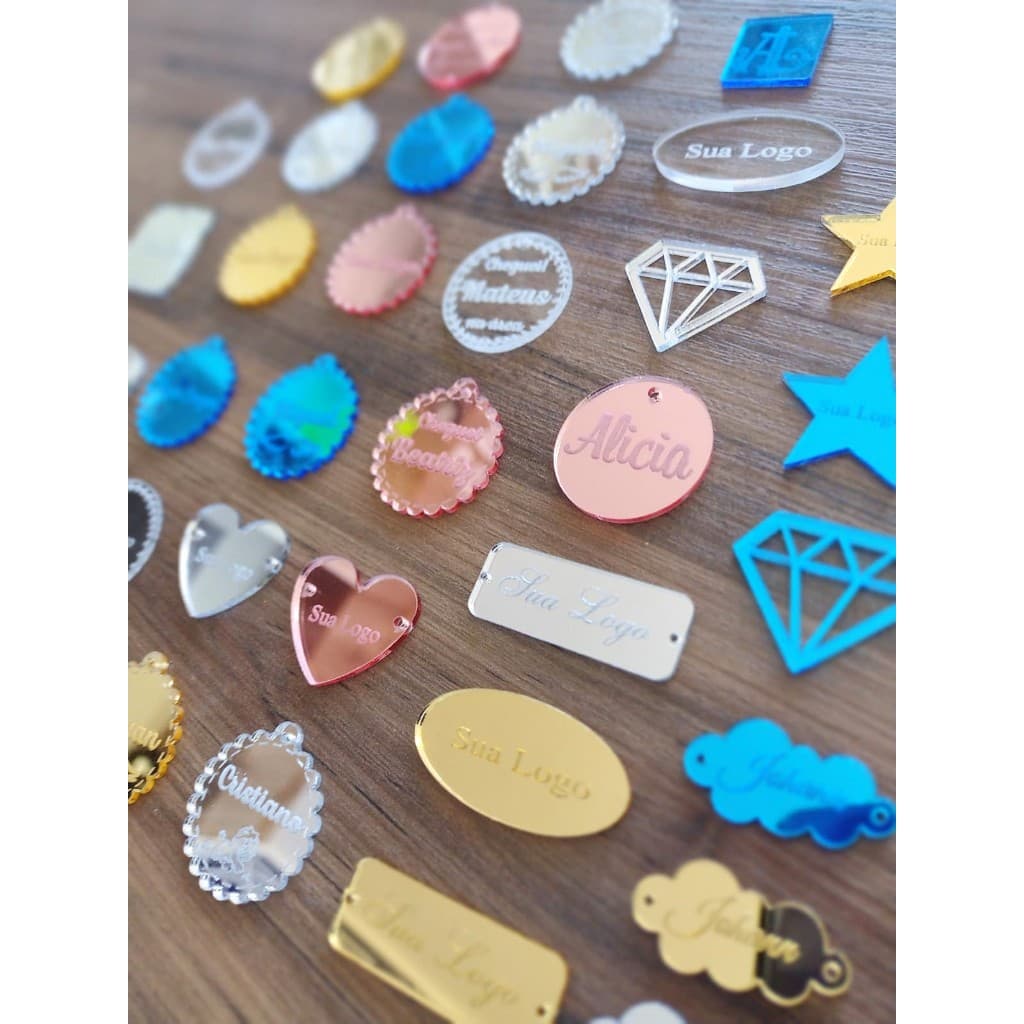 Tag Etiqueta 2cm em Acrílico Premium Personalizadas - Etiqueta Acrílica