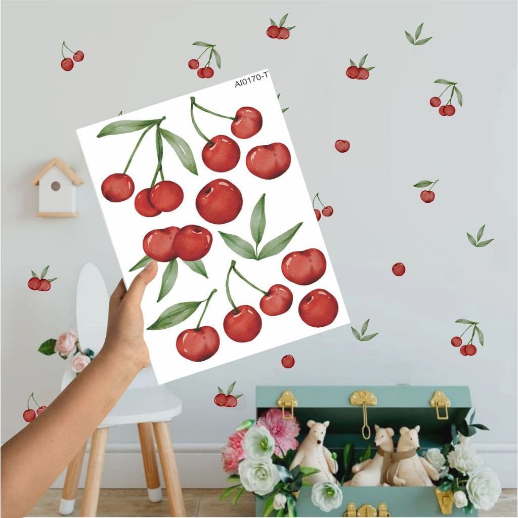 Adesivos de Parede Cereja Cerejinha decoração quarto sala escritório