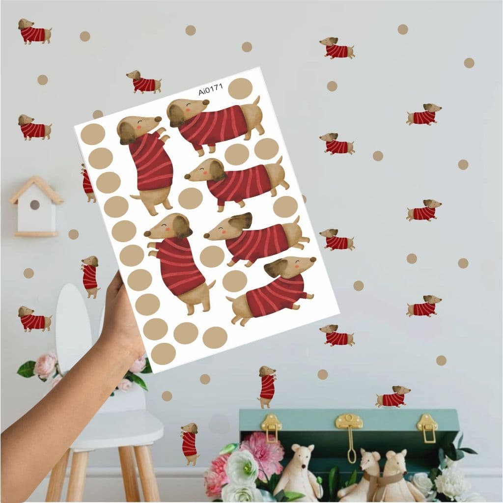 Adesivos de Parede Pets Cachorro Salsicha Dachshund Salsichinha Pet decoração