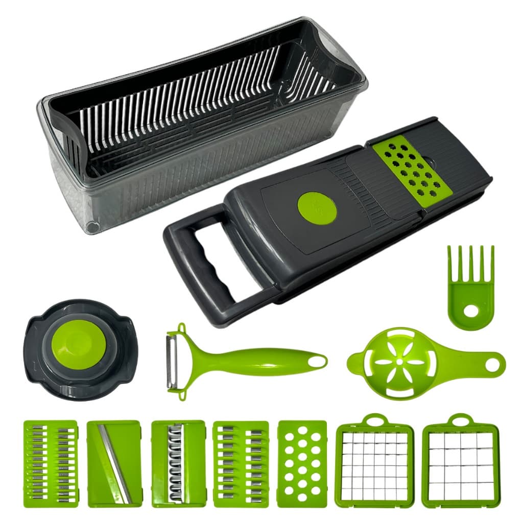 Profissional Multiuso Cozinha Slicer Inox 14 em 1 Fatiador Cortador Ralador Legumes Verduras Frutas