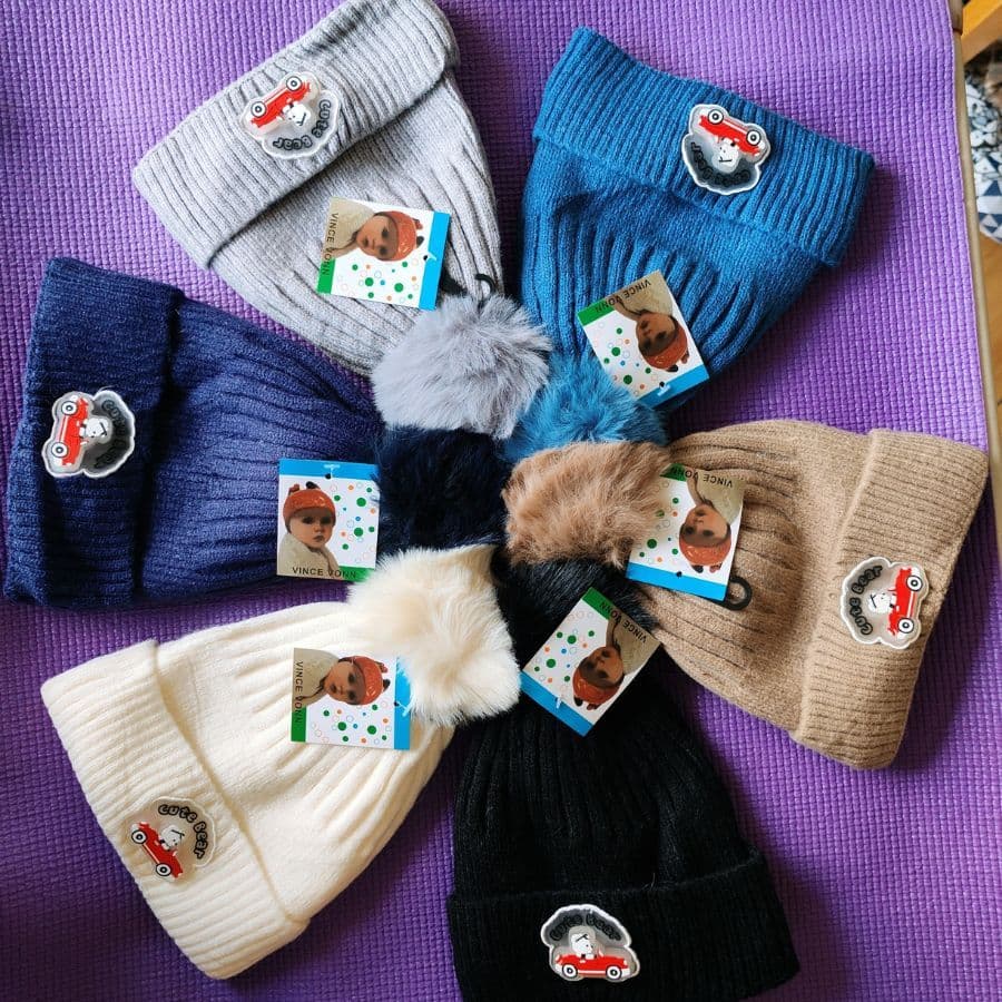 Gorro Touca Longo Infantil Menino  Tricotado Quente Fashion Carro (com luz pisca)