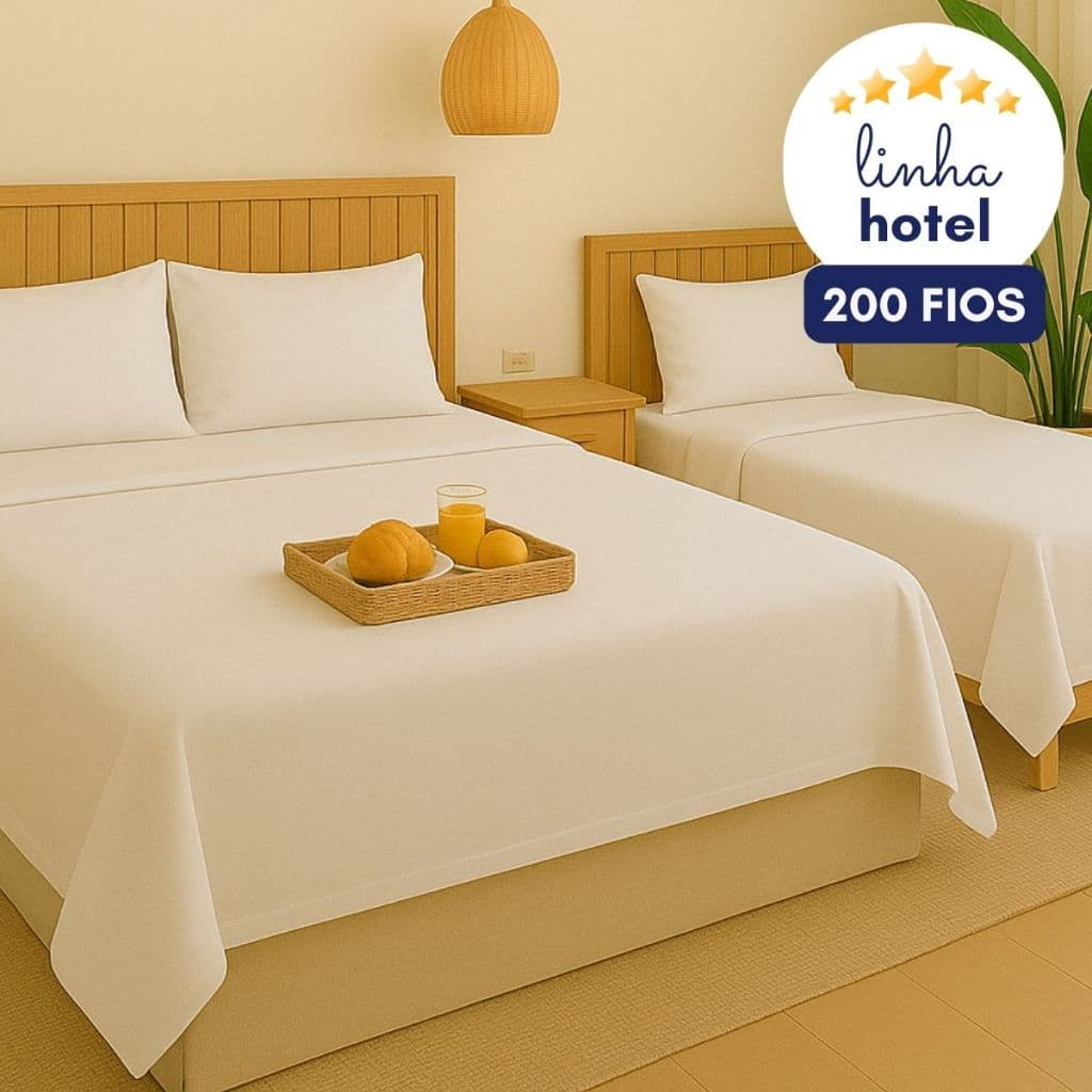 Lençol Hotelaria 200 Fios Algodão Branco Roupa Cama com Fronha Solteiro Casal Queen King Pousada