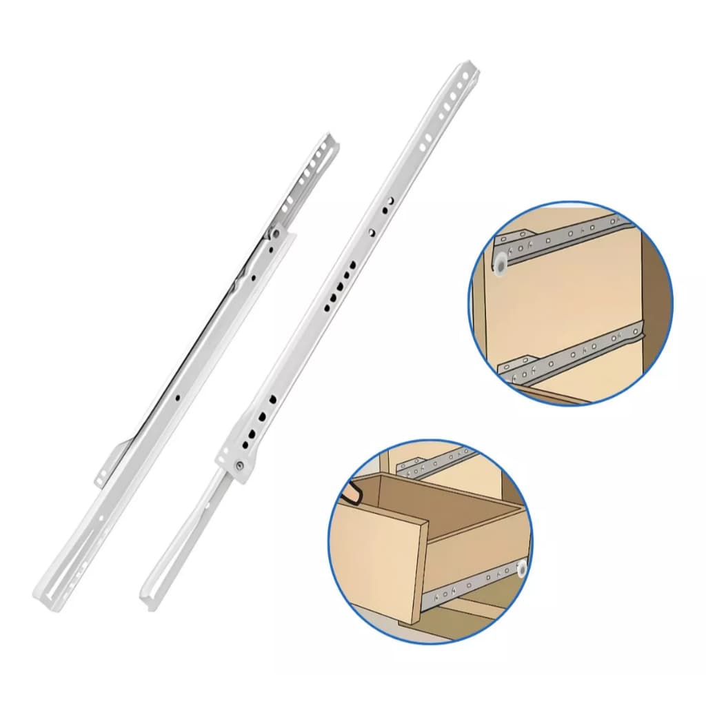 Corrediça Gaveta Jomarca Base Simples 50cm Com Roldana Prata