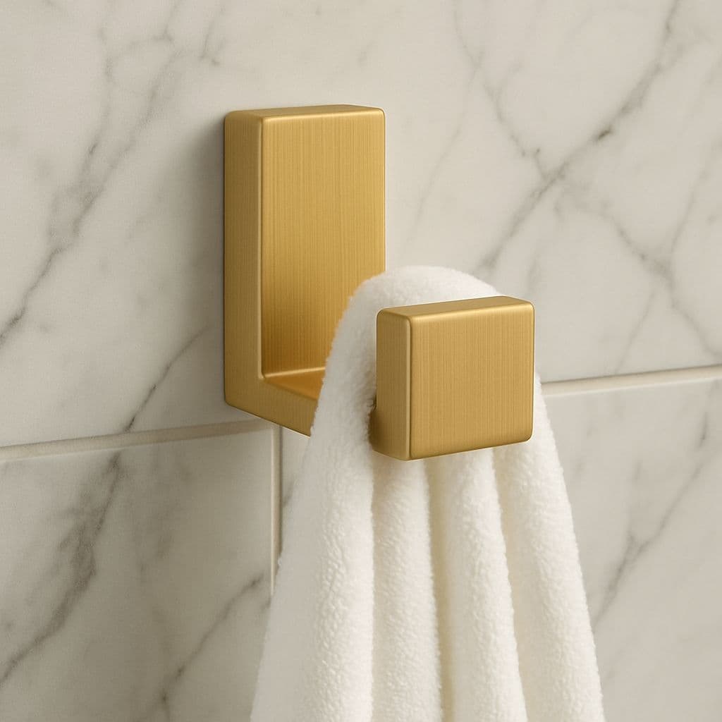 Gancho de Parede Adesivo Fita 3M Porta Toalha De Rosto Dourado