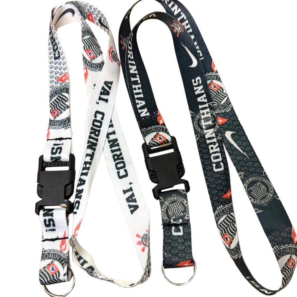 Kit Cordão para Moto tipo CORINTHIANS Chaveiro Pescoço com Fecho Engate rápido