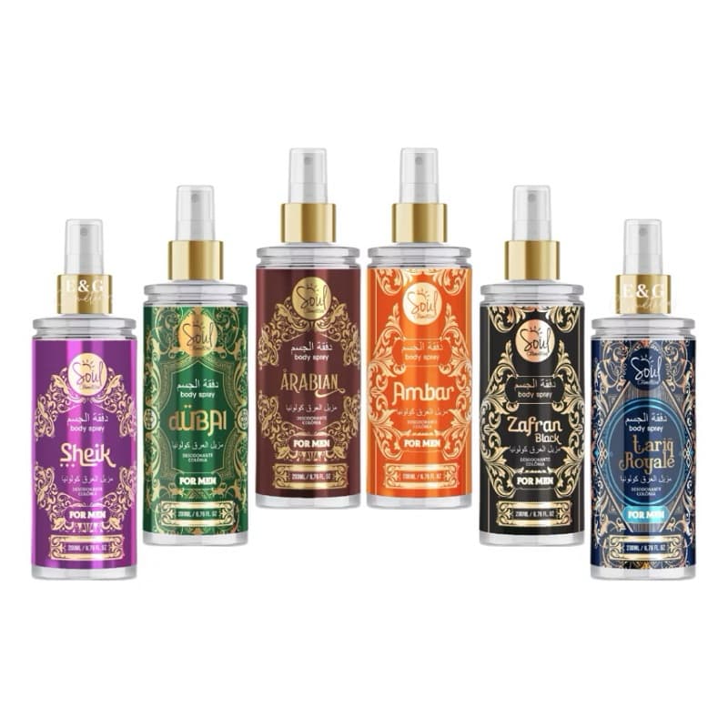 Body Splash Árabe Soul Cosméticos Collection Perfumes Sofisticados Marcantes Envolventes