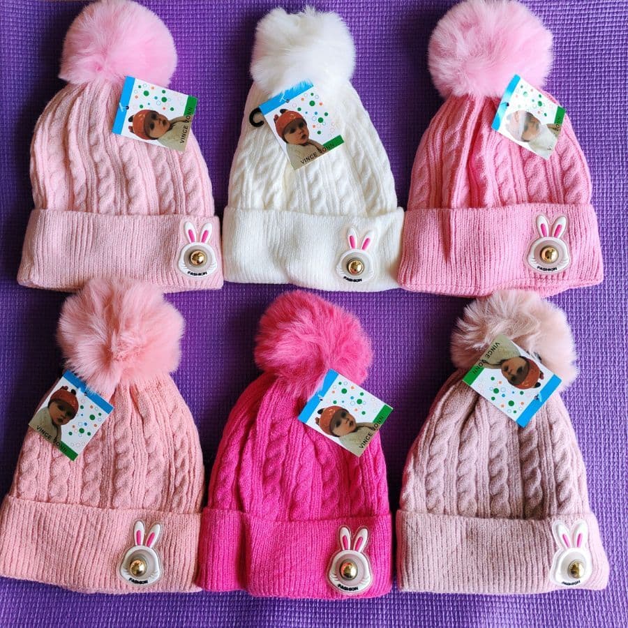 Gorro Touca Longo Infantil Menina Tricotado Quente Fashion (com luz pisca)