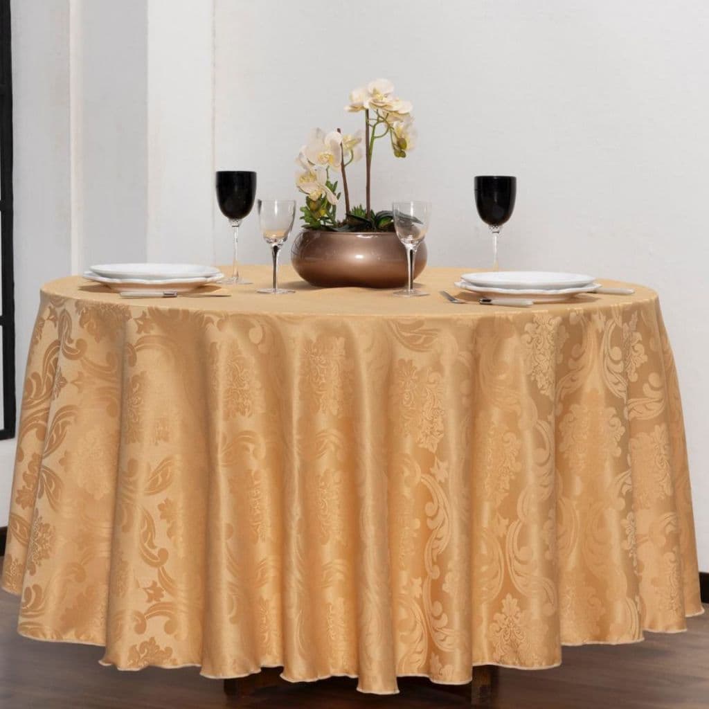 Toalha De Mesa Redonda 1,40m Diâmetro Jacquard Liquidaçao