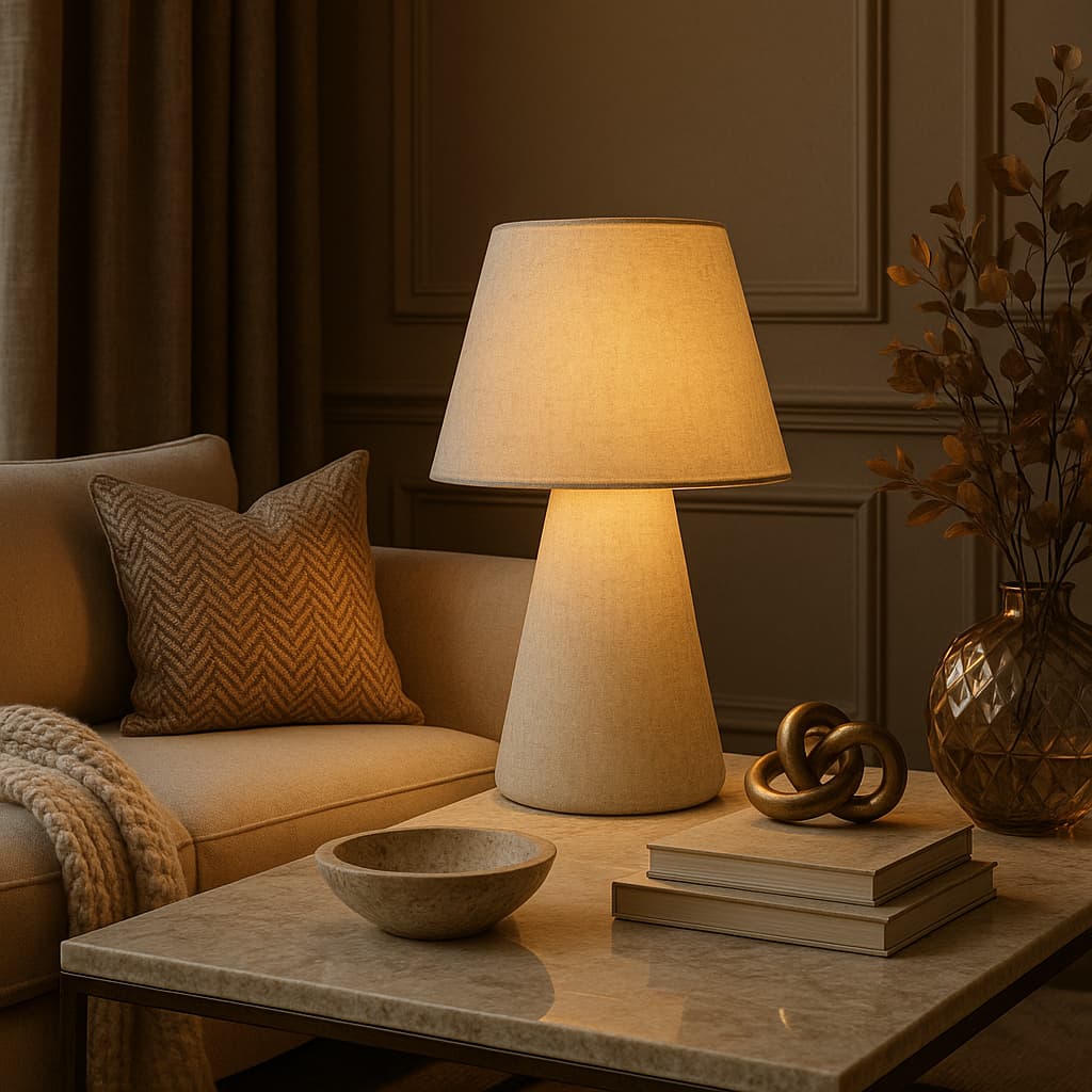 Luminária Abajur Tambor de Mesa Luxo