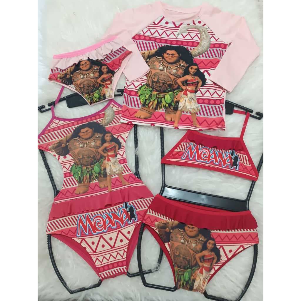 KIT MOANA menina conjunto UV blusa, calçinha, biquini e maio