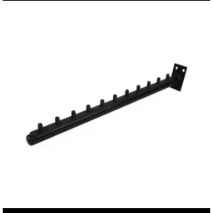 Arara Cabideiro Parede PRETO Reto Kit com 5