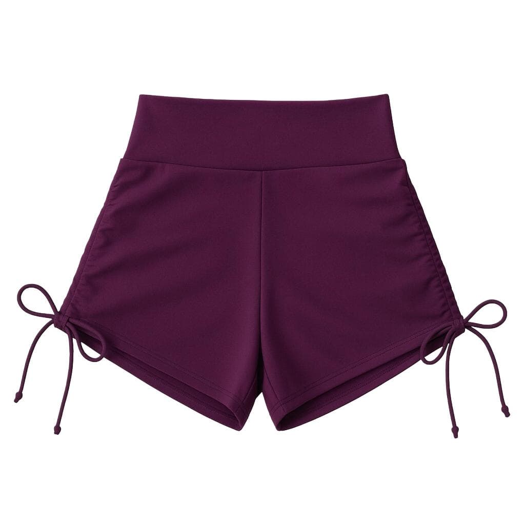 Short Curto Academia Suplex Fitness Feminino Cintura Alta Laço Lateral Roupa Caminhada Treino Malhar