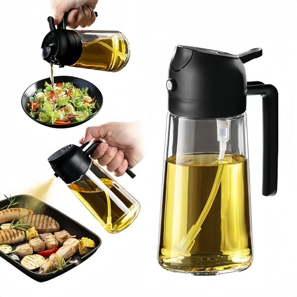 Galheteiro de Vinagre/ Azeite 470ml com Dupla Função Garrafas de óleo para cozinha