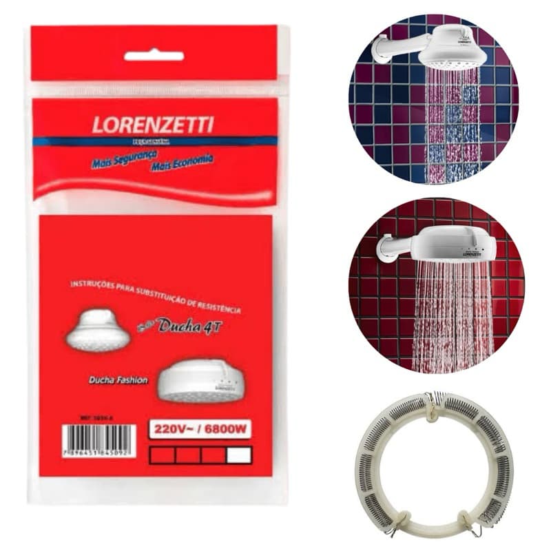 Resistência Ducha Bella Ducha 4T/Fashion 220v 6800w Lorenzetti Original
