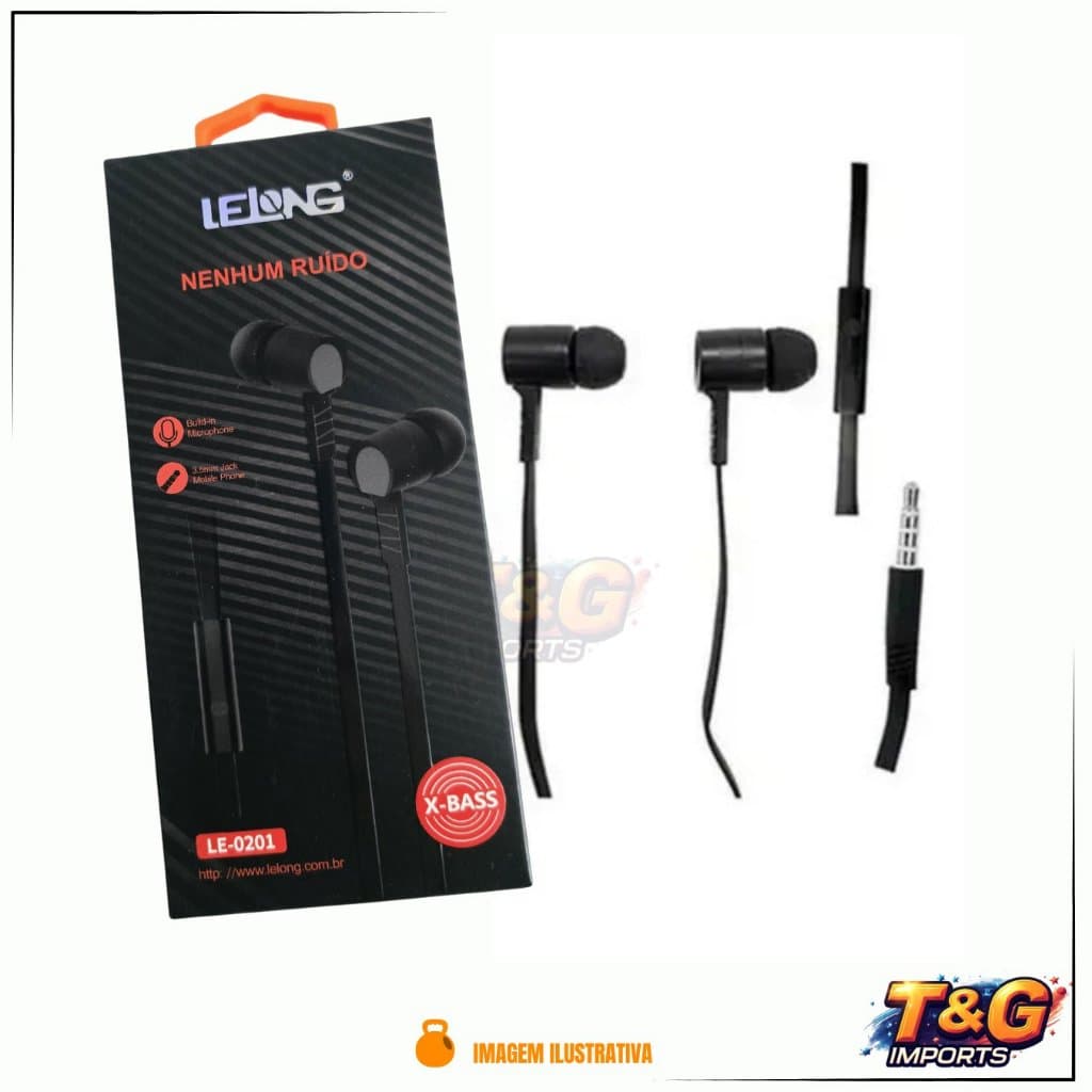 Fone De Ouvido Com Microfone Com Fio X-bass Le-0201 Lelong