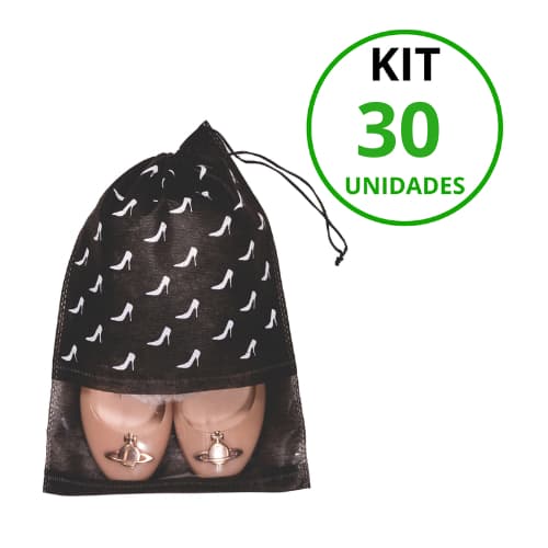 Kit 30 Sacos Com Silk Sapatinho em Tnt para Sapatos Med 27 X 37cm