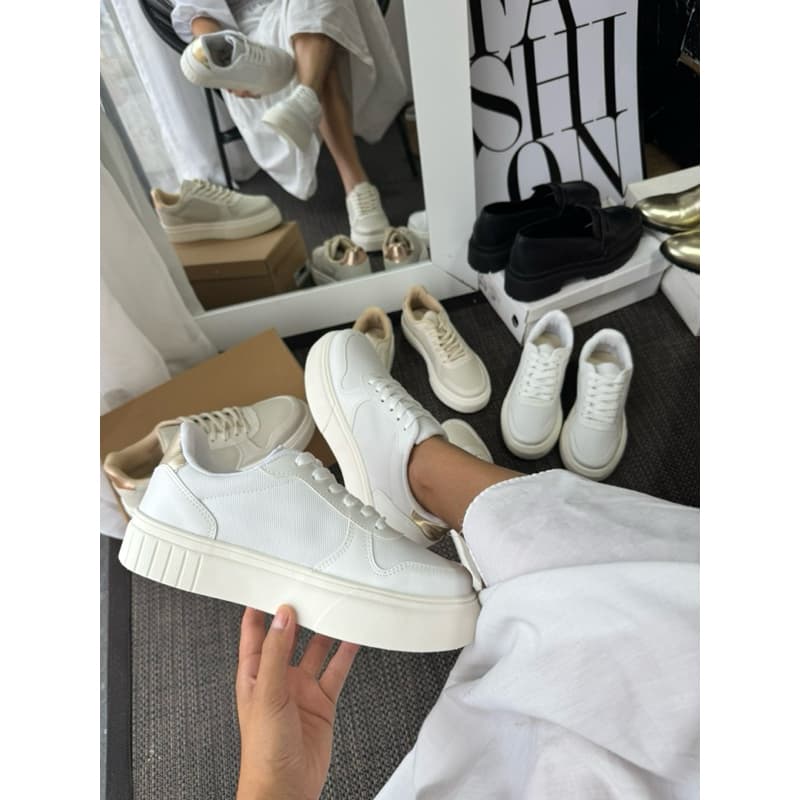 Tênis Feminino Branco Casual Urbano Confortável Moda Blogueira