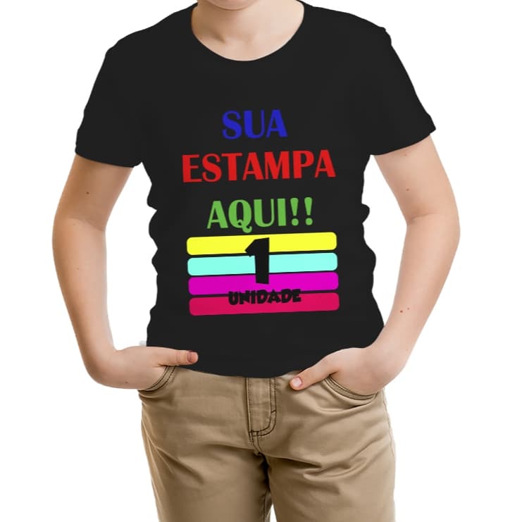 Camiseta Infantil Personalizada Algodão Sua Ideia Logo