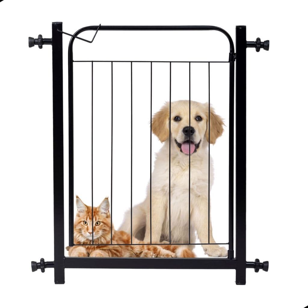 Grade Portão Proteção Pets Crianças Aço Portátil Prático Seguro (80 a 90 cm) Ajustável