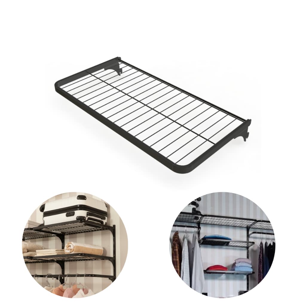 Kit 2 Prateleiras Aramadas 60x30 Para Trilhos Cremalheiras Closet Modular Aço