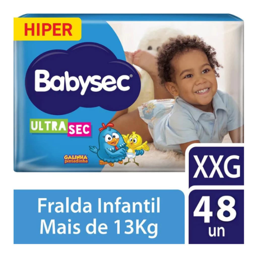 Fralda Babysec Galinha Pintadinha Hiper XXG 48 Unidades
