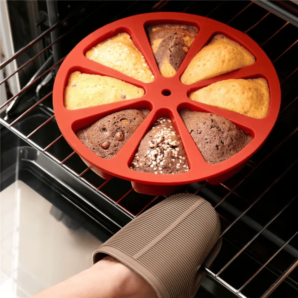 Molde de Silicone de Tortas e Bolos Fatiados Forma Com 8 cavidades para Doces