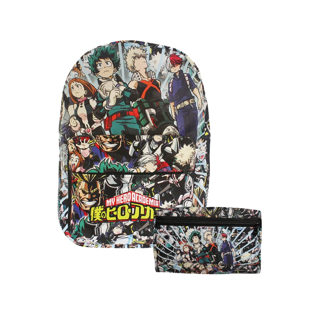 Kit Mochila e Estojo 3 Zíperes My Hero Academia V356 GEX 076