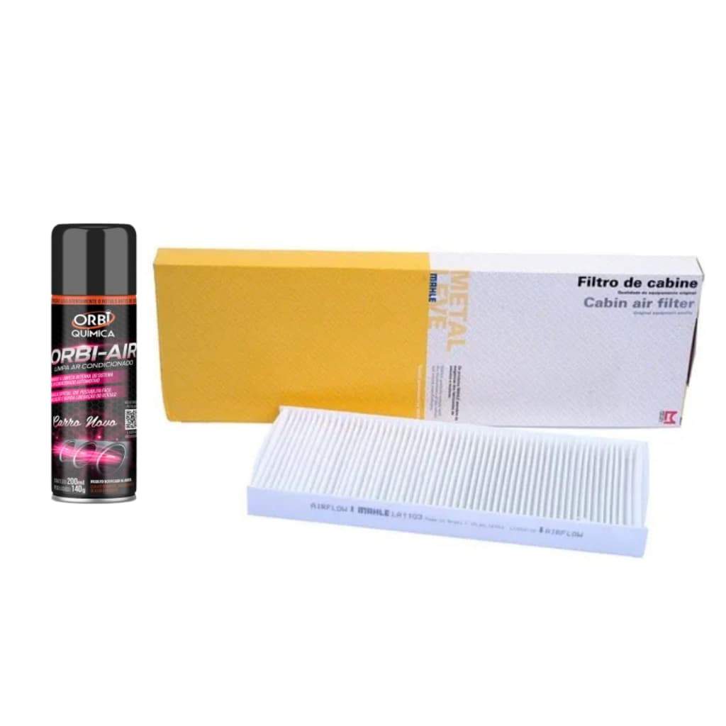 Kit filtro Cabine Etios Hatch Sedan 1.3 1.5 2012 a 2021 com limpa ar condicionado orbi
