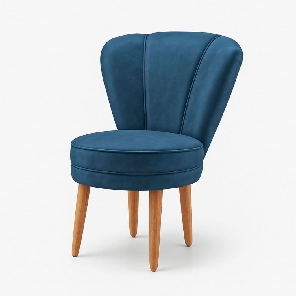 Cadeira Confortável para Recepção Decor Tecido Veludo Sala de Espera Pés de Madeira Reforçado