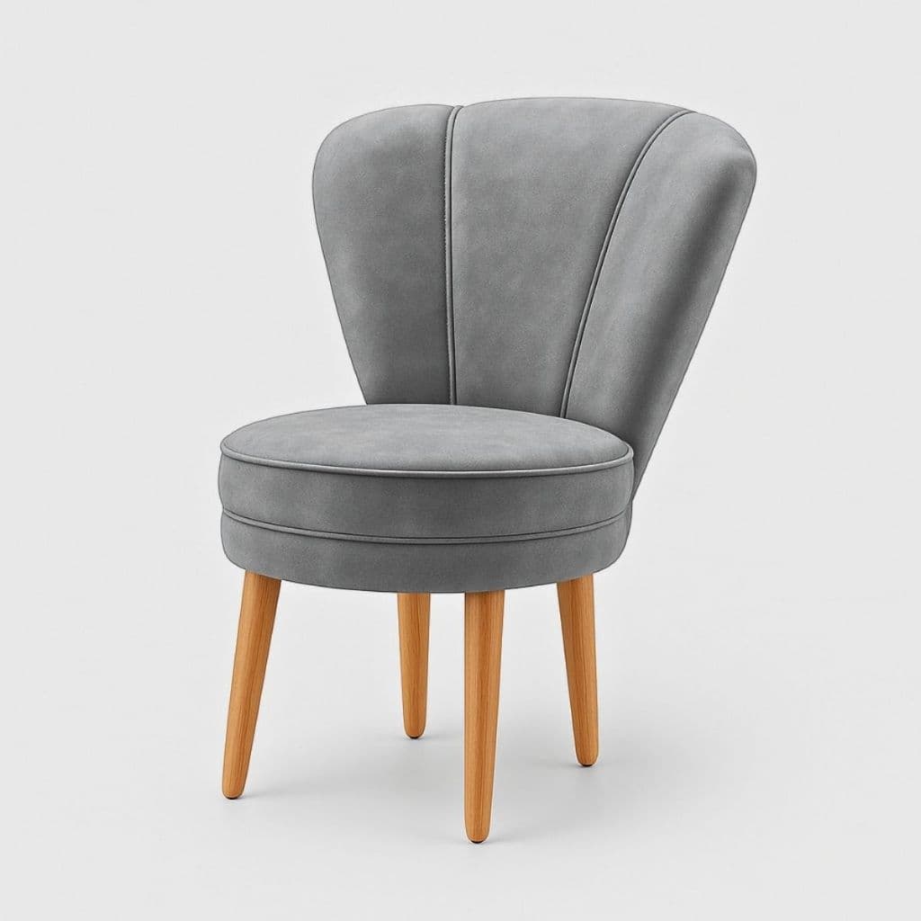 Cadeira para Sala de Jantar Estofada Tecido Veludo Confortáveis com Pés de Madeira Resistente