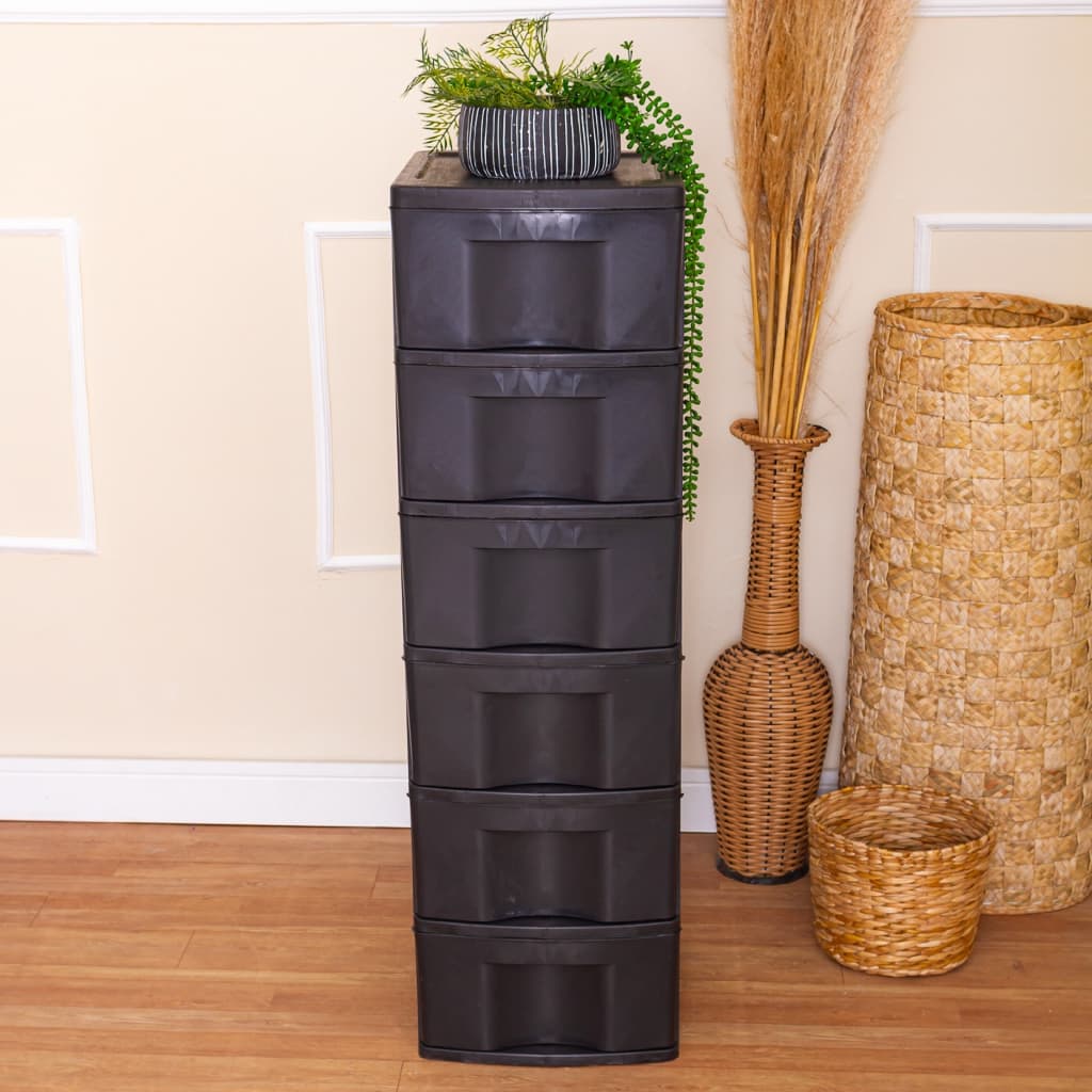 Gaveteiro Cômoda De Chão 3/6 Gavetas Organizador Multiuso Modular Preto